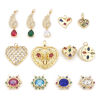 Picture of Brass Micro Pave Charms Gold Plated Multicolour Cubic Zirconia