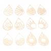 Picture of Iron Based Alloy Filigree Stamping Pendants KC Gold Plated Drop Hollow