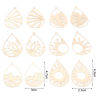 Picture of Iron Based Alloy Filigree Stamping Pendants KC Gold Plated Drop Hollow