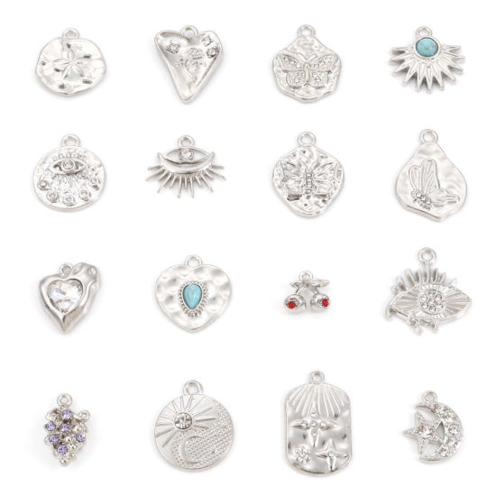 Bild von Zinklegierung Charms Silberfarbe 10 Stück