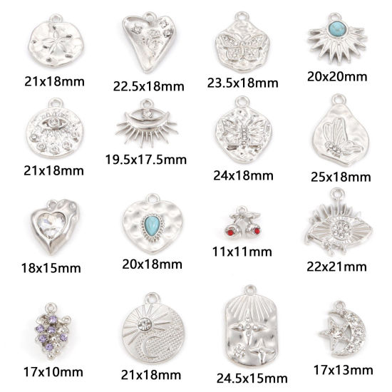 Bild von Zinklegierung Charms Silberfarbe 10 Stück