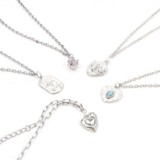 Bild von Zinklegierung Charms Silberfarbe 10 Stück