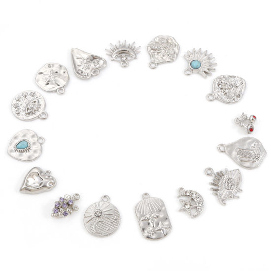 Bild von Zinklegierung Charms Silberfarbe 10 Stück