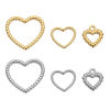 Imagen de 304 Acero Inoxidable Colgantes Charms Corazón Textura 1 Unidad