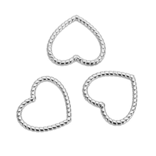 Imagen de 304 Acero Inoxidable Colgantes Charms Corazón Textura 1 Unidad