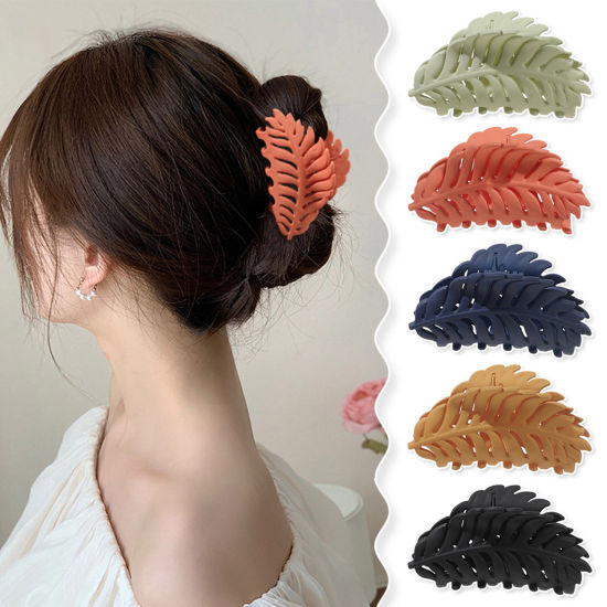ABS おしゃれ ヘアクロークリップクランプ 多色 葉 透かし 1 個 の画像