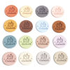 Picture of PU Label Tags Round Multicolor Sewing Machine Pattern " Hand Made " Faux Suede 25mm Dia.