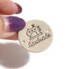 Picture of PU Label Tags Round Multicolor Sewing Machine Pattern " Hand Made " Faux Suede 25mm Dia.