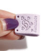 Picture of PU Label Tags Rectangle Multicolor Bird Pattern " Handmade " Faux Suede 5cm x 2cm 