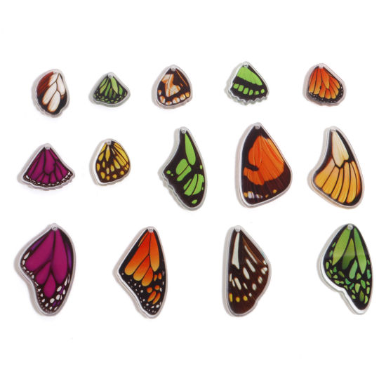 Image de Breloques en Acrylique Insecte Aile de Papillon Multicolore 10 Pcs