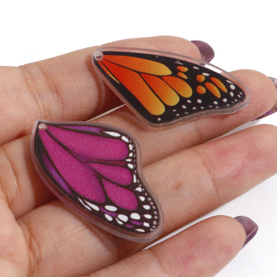 Image de Breloques en Acrylique Insecte Aile de Papillon Multicolore 10 Pcs