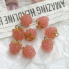 Picture of 2 PCs Brass & Resin 3D Charms Wholesale, Raspberry Fruit Gold Plated Multicolor 15mm x 11mm