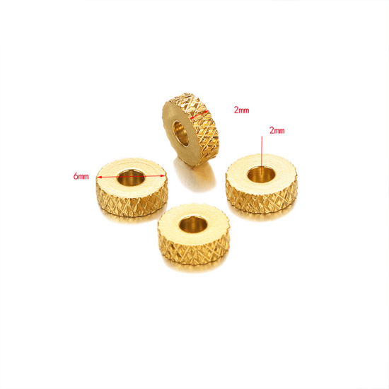 Image de Perles en 304 Acier Inoxydable Plat-Rond 6mm x 2mm, 10 Pcs