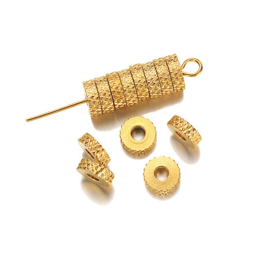 Image de Perles en 304 Acier Inoxydable Plat-Rond 6mm x 2mm, 10 Pcs