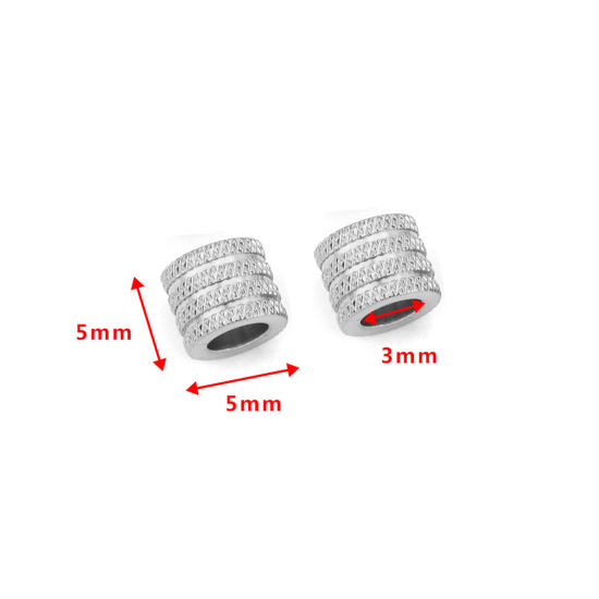 Immagine di 304 Acciaio Inossidabile Perline Cilindrico Striscia 5 Pz