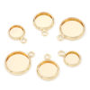 Picture of Brass Charms Round Disc 14K Real Gold Plated Cabochon Settings