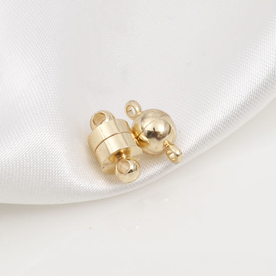 Imagen de Latón Corchetes Magnéticos 14K Oro Real Chappado 2 Unidades