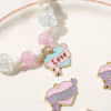 Picture of Zinc Based Alloy Valentine's Day Charms Gold Plated Multicolor Heart Ribbon Message " LOVE " Enamel 25mm x 19mm