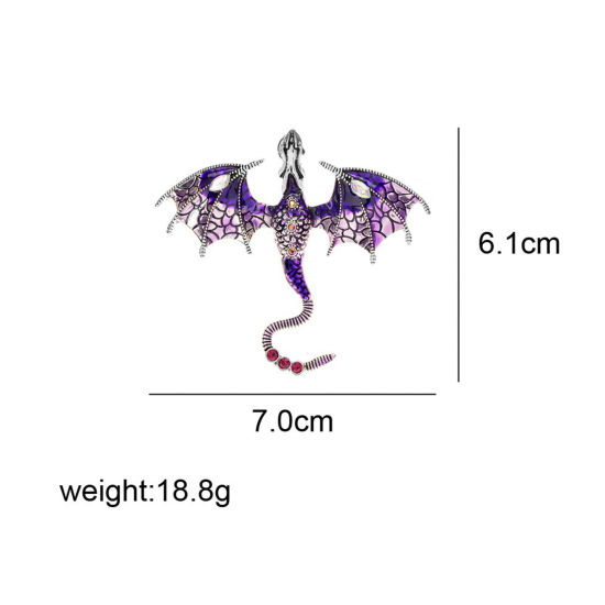 おしゃれ ブローチ ドラゴン 多色 エナメル 1 個 の画像
