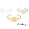 Image de Accessoires de Bracelet Manchette Jonc Semi-Ouvert Réglages du Cabochon en Laiton Multicolore 16cm long, 1 Pièce
