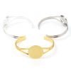 Image de Accessoires de Bracelet Manchette Jonc Semi-Ouvert Réglages du Cabochon en Laiton Multicolore 16cm long, 1 Pièce