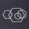Picture of 201 Stainless Steel Connectors Multicolor Hexagon Hollow 40mm x 25mm