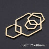 Picture of 201 Stainless Steel Connectors Multicolor Hexagon Hollow 40mm x 25mm