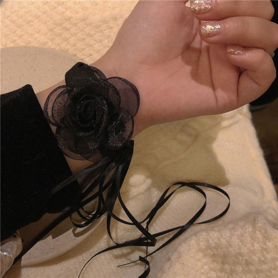 Image de Collier Ras de Cou en Gaze Style Japonais Multicolore Fleur 1 Pièce