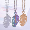 Picture of 304 Stainless Steel Charms Multicolor Feather 35mm x 15mm