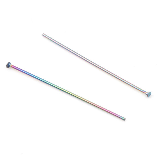 Image de Aiguilles Tiges à Tête Plate en Acier Inoxydable Multicolore 10 Pcs