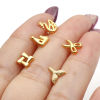 Picture of 304 Stainless Steel Stylish Ear Post Stud Earrings Gold Plated Fishtail Scissors