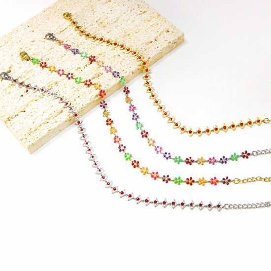 Image de Chaînes de Cheville en 304 Acier Inoxydable Multicolore Mauvais Œil 22cm long, 1 Pièce