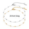 Picture of 1 Piece Vacuum Plating 304 Stainless Steel Simple Handmade Link Chain Anklet White Imitation Pearl 22.5cm(8 7/8") long