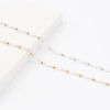 Picture of 1 Piece Vacuum Plating 304 Stainless Steel Simple Handmade Link Chain Anklet White Imitation Pearl 22.5cm(8 7/8") long