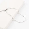 Picture of 1 Piece Vacuum Plating 304 Stainless Steel Simple Handmade Link Chain Anklet White Imitation Pearl 22.5cm(8 7/8") long