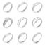 304 Stainless Steel Open Adjustable Rings Silver Tone