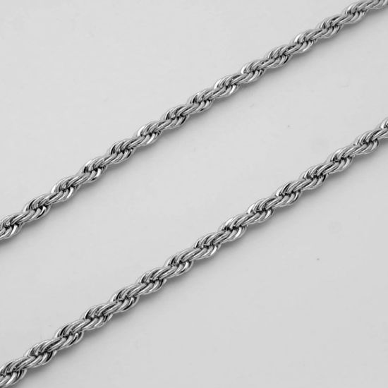 Image de Colliers En Gros Argent Mat en 304 Acier Inoxydable, Chaînes, Unisexe Minimaliste Cadeau Bijoux pour Détaillants 1 Pièce