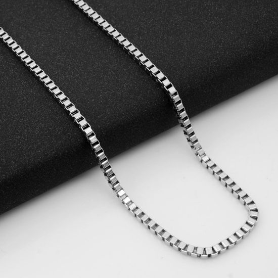 Image de Colliers En Gros Argent Mat en 304 Acier Inoxydable, Chaînes, Unisexe Minimaliste Cadeau Bijoux pour Détaillants 1 Pièce