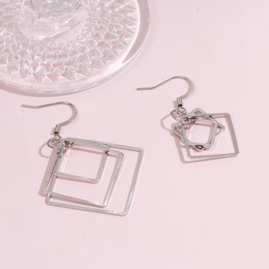 Image de 20 Pcs Connecteurs Pendentifs de Cadre de Lunette Géométrique en Laiton Plaqué Or KC