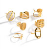 Picture of Hypoallergenic Simple & Casual Retro 18K Real Gold Plated 304 Stainless Steel Open Oval Rings Unisex Party