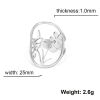 Picture of 304 Stainless Steel Stylish Open Adjustable Rings Multicolor Bird Animal Flower 17.3mm(US Size 7)