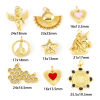Picture of Brass Charms Gold Plated Red Horse Animal Angel Clear Cubic Zirconia