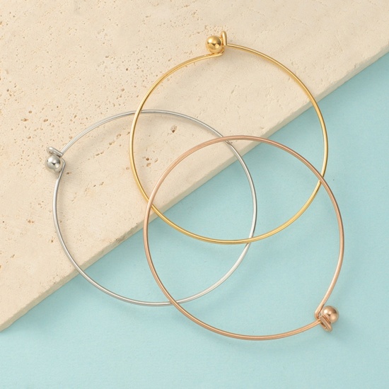 Image de Bracelets Joncs Extensibles en 304 Acier Inoxydable Multicolore Balle Pouvoir Être Dévissé 6cm Dia, 1 Pièce