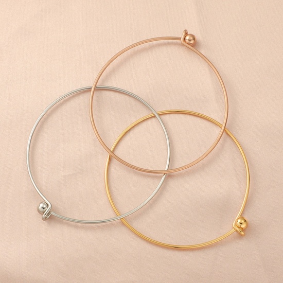Image de Bracelets Joncs Extensibles en 304 Acier Inoxydable Multicolore Balle Pouvoir Être Dévissé 6cm Dia, 1 Pièce