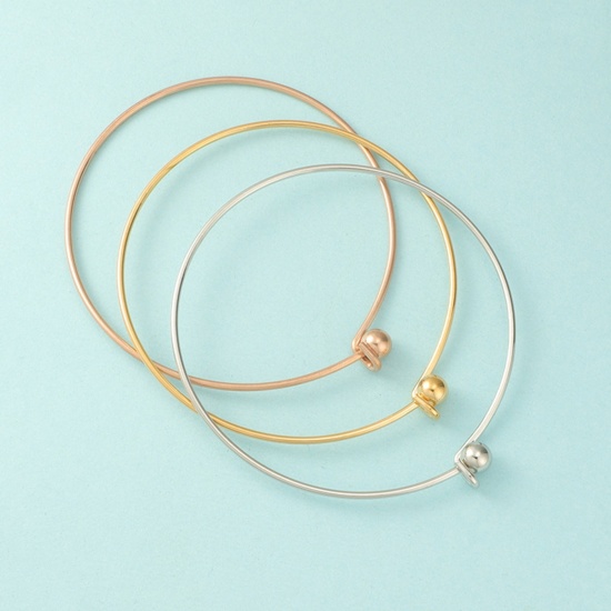 Image de Bracelets Joncs Extensibles en 304 Acier Inoxydable Multicolore Balle Pouvoir Être Dévissé 6cm Dia, 1 Pièce