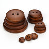 Picture of Natural Wood Sewing Buttons Scrapbooking 2 Holes Round Black