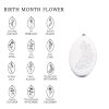 Picture of Eco-friendly 304 Stainless Steel Birth Month Flower Charms Silver Tone Oval Mirror 22mm x 14mm