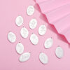 Picture of Eco-friendly 304 Stainless Steel Birth Month Flower Charms Silver Tone Oval Mirror 22mm x 14mm
