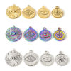 Picture of Eco-friendly Vacuum Plating 304 Stainless Steel Religious Charms Multicolor Round Eye of Providence/ All-seeing Eye