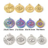 Picture of Eco-friendly Vacuum Plating 304 Stainless Steel Religious Charms Multicolor Round Eye of Providence/ All-seeing Eye